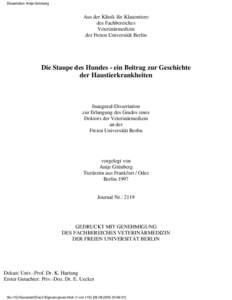 Dissertation Antje Grünberg  Aus der Klinik für Klauentiere