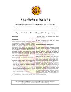 Preferential trading area / Trade pact / Papua New Guinea / Melanesian Spearhead Group / World Trade Organization / Globalization / Trade and development / Arvind Panagariya / International trade / International relations / Oceania