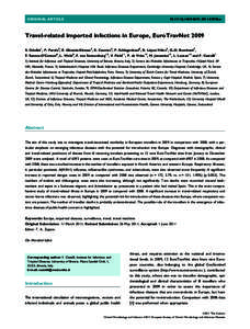 ORIGINAL ARTICLE[removed]j[removed]03596.x Travel-related imported infections in Europe, EuroTravNet 2009 S. Odolini1, P. Parola2, E. Gkrania-Klotsas3, E. Caumes4, P. Schlagenhauf5, R. Lo´pez-Ve´lez6, G.-D. Bur