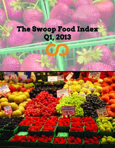 Swoop Food Index Q1, 2013 All Data is sourced from usage seen across the Swoop Digital Network, the largest Digital Centric Food Network in the United States representing over 600 Food sites and blogs. Recipe Site Traff