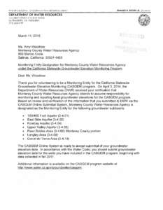 STATE OF CALIFORNIA- CALIFORNIA NATURAL RESOURCES AGENCY  EDMUND G . BROWN JR., Governor DEPARTMENT OF WATER RESOURCES 1416 NINTH STREET, P.O. BOX