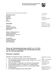 Ministerium für Inneres und Kommunales NRW, 40190 Düsseldorf  Bezirksregierungen Arnsberg Detmold Düsseldorf