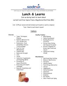 Microsoft Word - Lunch and Learn Topics.doc