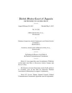 United States Court of Appeals FOR THE DISTRICT OF COLUMBIA CIRCUIT Argued February 20, 2015  Decided May 8, 2015