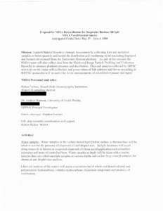 Proposal for NRDA Data collection for Deepwater Horizon Oil Spill   NOAA Vessel Gordon Gunter Anticipated Cruise Date: May 27 -June 4, 2010