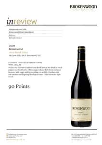 inreview Wineaccess.com | USA Brokenwood Shiraz (Area Blend) July 2011 By Stephen Tanzer