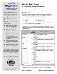 Microsoft Word - 71 Surprise Cash Counts Highlights.doc