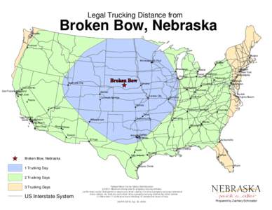 Legal Trucking Distance from  Broken Bow, Nebraska Seattle