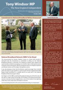 Tony Windsor MP The New England Independent Oﬃcial Newsletter of the Independent Federal Member for New England, Tony Windsor MP  October 2009