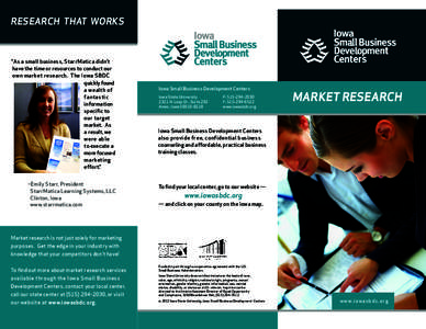 Market research / Small business / Kentucky Small Business Development Center / New York State Small Business Development Center / Business / Iowa / Marketing