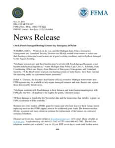 Oct. 23, 2014  DR-4195-MI NR-017 FEMA News Desk: ([removed]EMHSD contact: Ron Leix[removed]