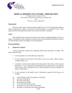 Medical Reports to Lawyers - Preparation