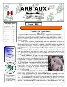 ARB AUX Newsletter Newsletter  A NEWSLETTER FOR