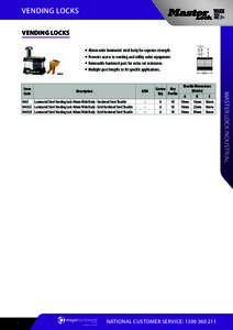 Master Lock Industrial - Vending Locks