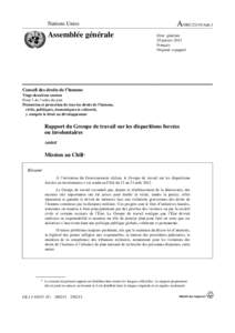 Operation Condor / Human rights / Forced disappearance / International Convention for the Protection of All Persons from Enforced Disappearance / Truth and reconciliation commission / International human rights law / Valech Report / Rettig Report / International Day of the Disappeared / Ethics / Crime / Criminal law