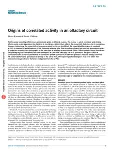 ARTICLES  Origins of correlated activity in an olfactory circuit © 2009 Nature America, Inc. All rights reserved.
