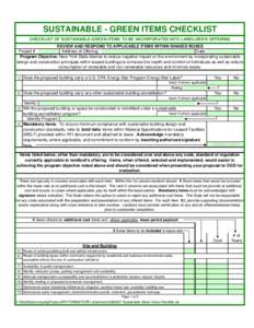 Sustainable building / Business law / Contract law / Sustainable architecture / Lease / Leasing / Sustainable design / Green building / Recycling / Environment / Architecture / Sustainability