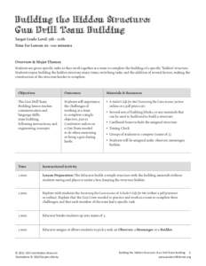 Building the Hidden Structure: Gun Drill Team Building Target Grade Level: 5th - 10th Time for Lesson: [removed]minutes  Overview & Major Themes