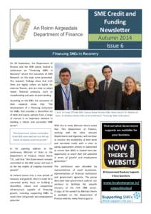 SME Credit and Funding Newsletter Autumn 2014 Issue 6 Financing SMEs in Recovery