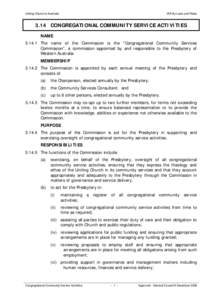 Uniting Church in Australia  WA By-Laws and Rules 3.14 CONGREGATIONAL COMMUNITY SERVICE ACTIVITIES NAME