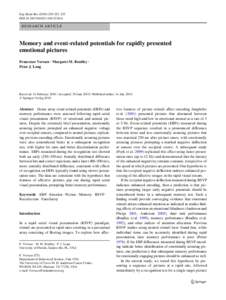 Exp Brain Res:223–233 DOIs00221R ES EA R C H A R TI CLE  Memory and event-related potentials for rapidly presented