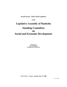 The Legislative Assembly of Manitoba Debates and Proceedings