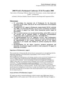 EuropeAid Development and Cooperation / International economics / Development / Cotonou Agreement / E-Parliament / International relations / AWEPA / Parliamentary assemblies / International development / ACP–EU Joint Parliamentary Assembly
