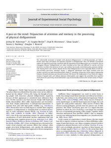 A pox on the mind: Disjunction of attention and memory in the processing of physical disfigurement