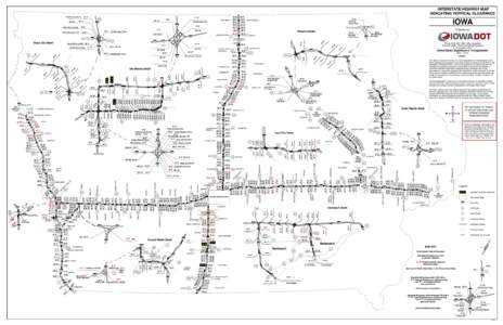 INTERSTATE HIGHWAY MAP INDICATING VERTICAL CLEARANCE I-29 SB Under Ramp LAKE MILLS