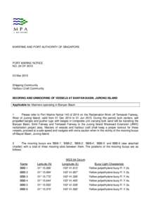 MARITIME AND PORT AUTHORITY OF SINGAPORE  PORT MARINE NOTICE NO. 24 OF[removed]Mar 2015