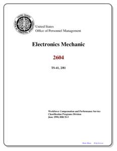 United States Office of Personnel Management Electronics Mechanic 2604 TS-41, 2/81