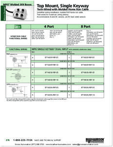 MPIS® Molded JXN Boxes Micro-Change® Top Mount, Single Keyway Twin-Wired with Molded Home Run Cable Simplifies wiring installation, molded PUR home run cable