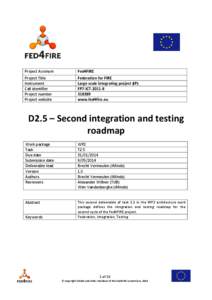 Microsoft Word - Fed4FIRE[removed]D2-5 Second integration and testing roadmap.docx