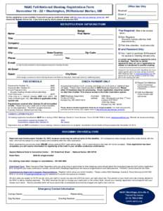 NAIC Fall National Meeting Registration Form November • Washington, DC/National Harbor, MD ` Office Use Only Received: