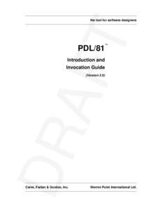 AF T the tool for software designers  PDL/81