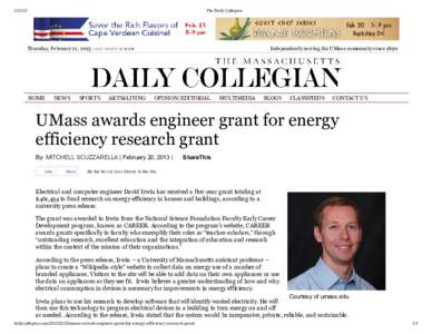 The Daily Collegian Thursday, February 21, 2013 |  LAST  UPDATE:  6:16  AM