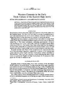 Western Elements in the Early Thule Culture of the Eastern High Arctic