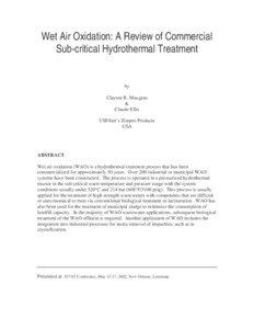 Wet Air Oxidation: A Review of Commercial Sub-critical Hydrothermal Treatment