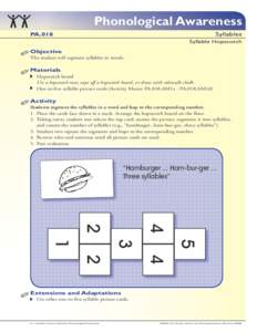 Phonological Awareness Syllables PA.018  Syllable Hopscotch