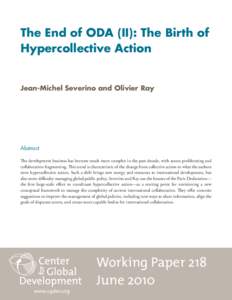 The End of ODA (II) – Steering Global Hypercollective Action – Inventing the Governance of Global Hypercollective Action