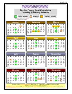 2016 Board Meetings_no meetings schedule