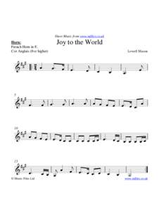 Sheet Music from www.mfiles.co.uk  Joy to the World Horn: French Horn in F,