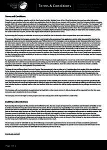 Terms & Conditions Pertaining to Cruiseline Travel Visa Company Ltd The Quadrangle, Crewe Hall, Weston Road Crewe, Cheshire, CW1 6UY T | F