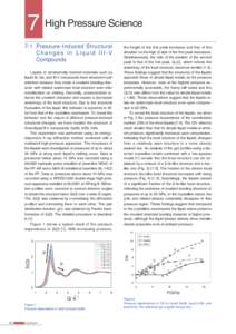 7 High Pressure Science 7-1 Pressure-Induced Structural Changes in Liquid III-V Compounds Liquids of tetrahedrally bonded materials such as liquid Si, Ge, and III-V compounds have attracted much