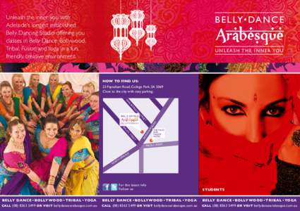 Unleash the inner you with Adelaide’s longest established Belly Dancing Studio offering you classes in Belly Dance, Bollywood, Tribal, Fusion and Yoga in a fun, friendly, creative environment.