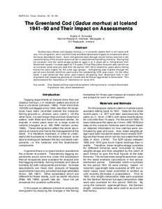 Fisheries science / Island countries / Nordic countries / Fisheries / Cod fisheries / Cod / Atlantic cod / Iceland / Stock assessment / Fish / Europe / Gadidae