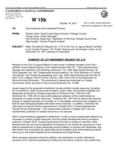 California Coastal Commission Staff Report and Recommendation Regarding City of Laguna Beach Major Local Coastal Program Amendment No[removed]Seven Changes), Laguna Beach, Orange County