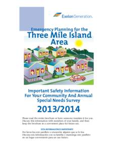 Emergency Planning for the  Three Mile Island Area  Important Safety Information