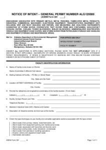 Form 381 ALG120000 Metals NOI