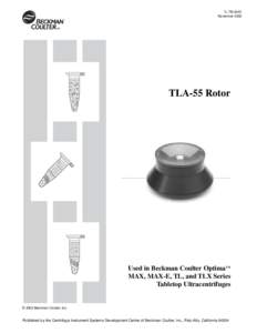 TL-TB-020C November 2002 TLA-55 Rotor  Used in Beckman Coulter Optima™